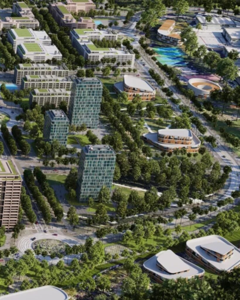 Amplias zonas verdes y corredores ecológicos integrados en el barrio de Los Cerros, pensados para el ocio al aire libre, la biodiversidad urbana y el bienestar diario de sus residentes.